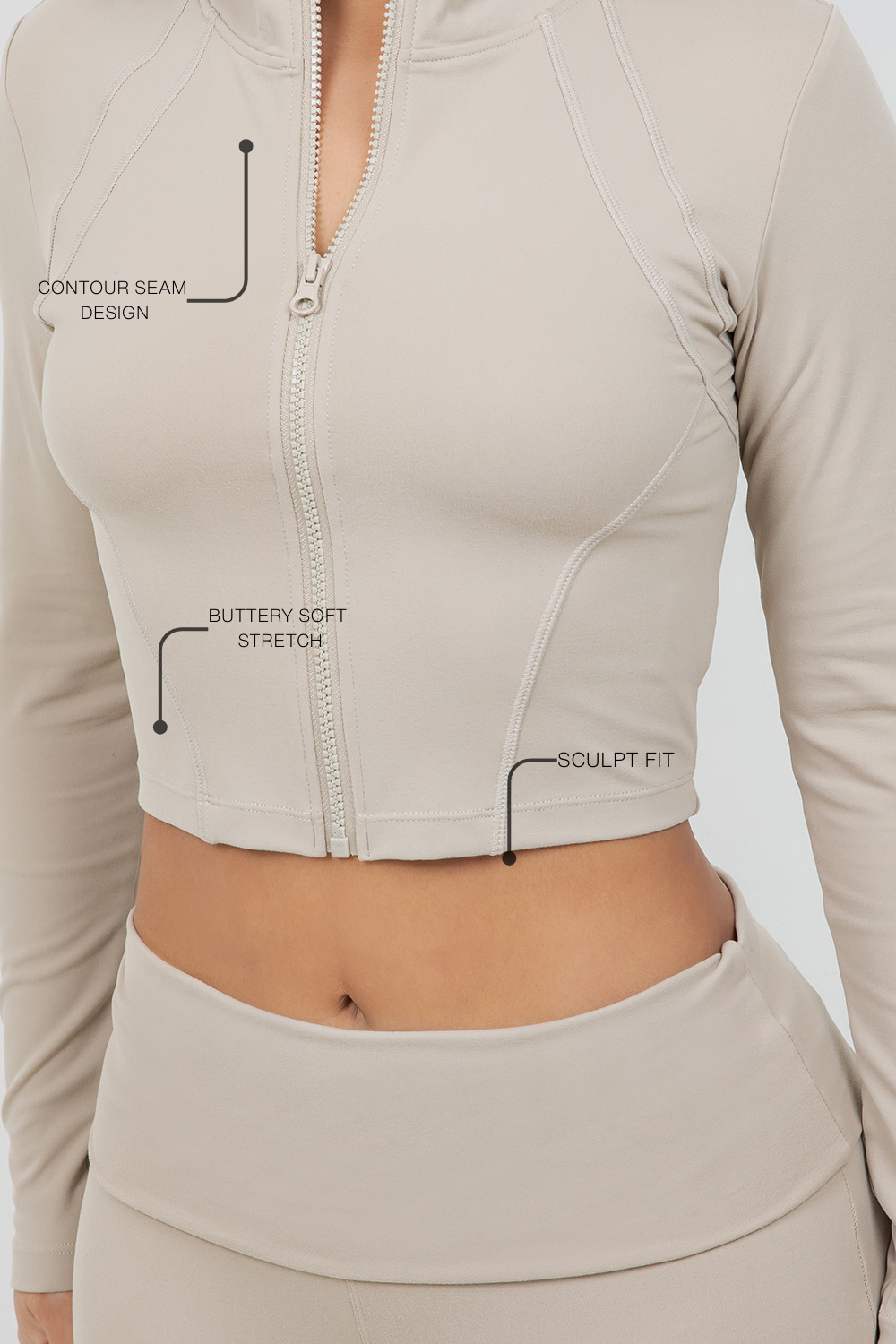 B’Agile Sculpt Zip Cropped Jacket