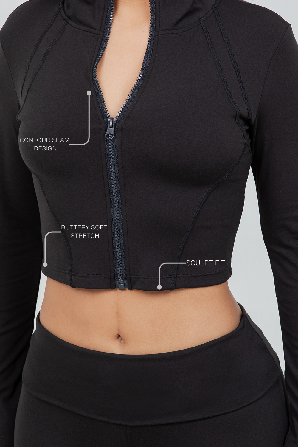 B’Agile Sculpt Zip Cropped Jacket