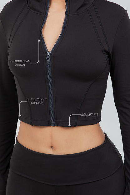 B’Agile Sculpt Zip Cropped Jacket