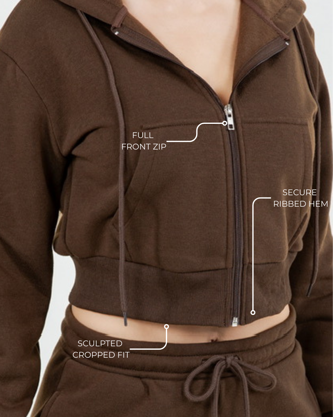 B’Agile Women’s 2 piece Straight-Leg Lounge Sweatpants Cropped Zip-Up Hoodie