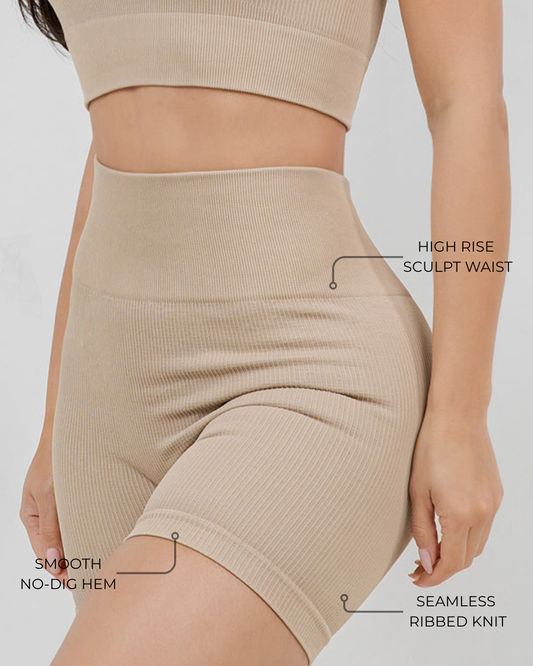 B’Agile Seamless Ribbed Biker Shorts