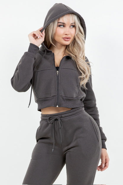 B’Agile Women’s Cropped Zip-Up Hoodie