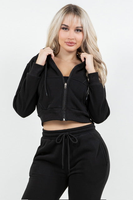 B’Agile Women’s Cropped Zip-Up Hoodie
