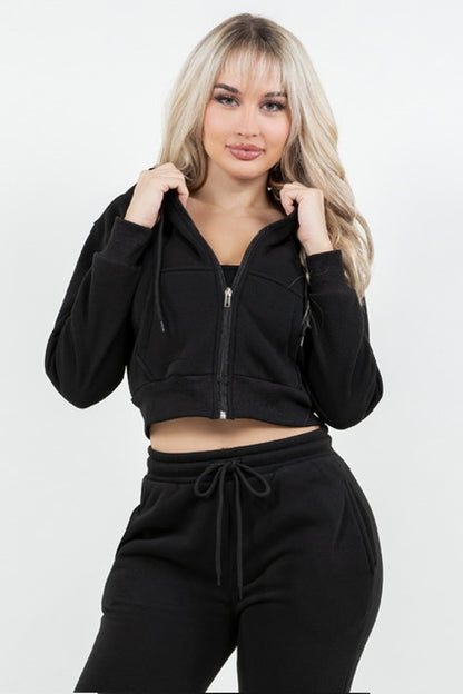B’Agile Women’s Cropped Zip-Up Hoodie