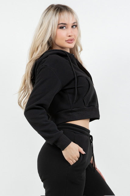 B’Agile Women’s Cropped Zip-Up Hoodie