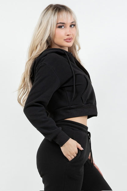 B’Agile Women’s Cropped Zip-Up Hoodie