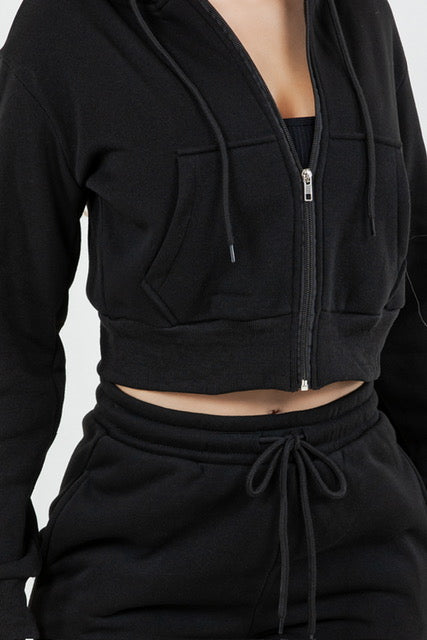 B’Agile Women’s Cropped Zip-Up Hoodie