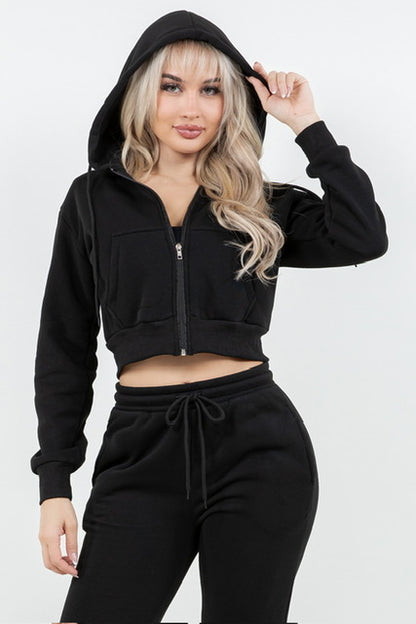 B’Agile Women’s Cropped Zip-Up Hoodie