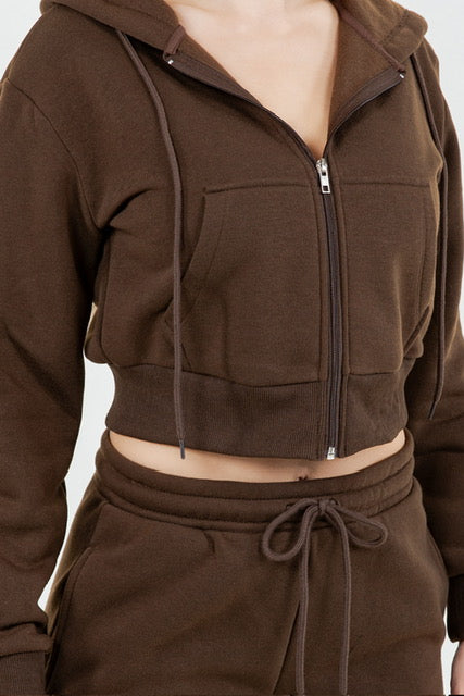 B’Agile Women’s Cropped Zip-Up Hoodie