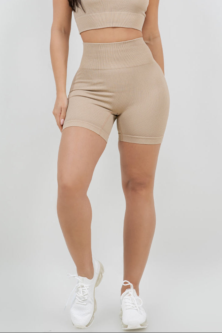 B’Agile Seamless Ribbed Biker Shorts