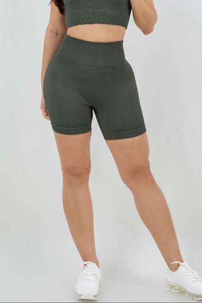 B’Agile Seamless Ribbed Biker Shorts