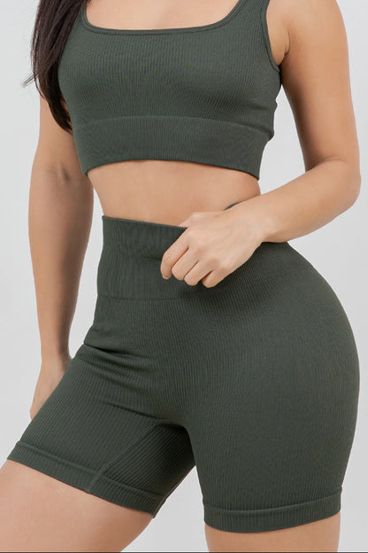 B’Agile Seamless Ribbed Biker Shorts